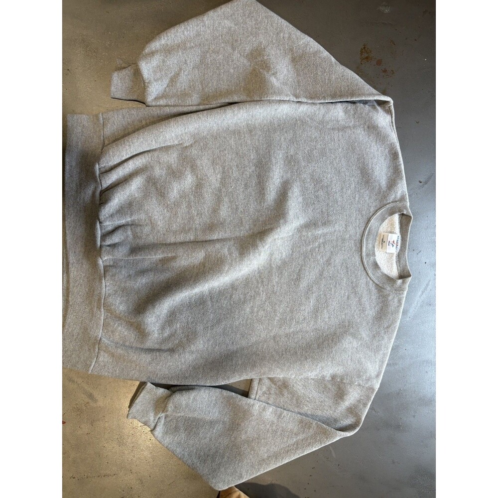 Vintage 90s Jerzees Grey Blank Pullover Crewneck Sweatshirt Made In USA Size XL